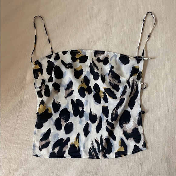 Superdown Cami Top Leopard Zip Cutout Size Small - Picture 2 of 4